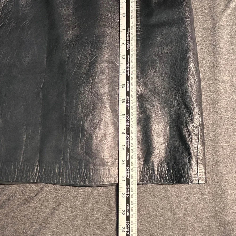 B.B. Dakota Leatherwear Women's Black Midi Skirt Button‎ Front Size 9/10